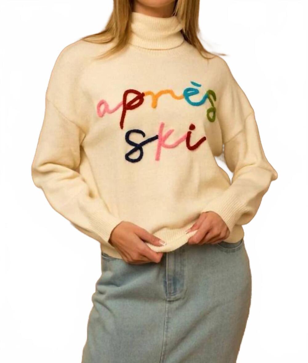 NEW FASHION DISTRICT LA turtleneck long sleeve sweater in beige